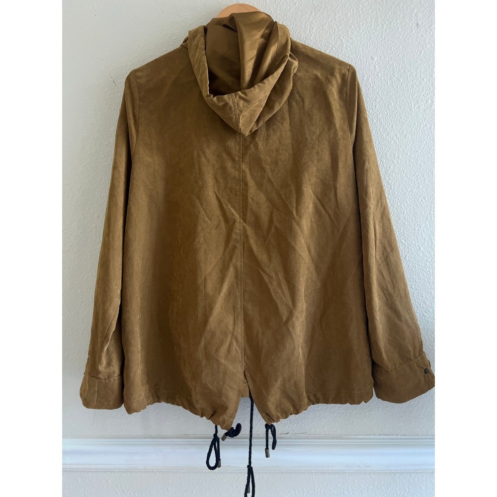 Entro Utility Jacket L Camel Hooded Anorak Drawstring Lightweight Boho Western - Picture 2 of 9